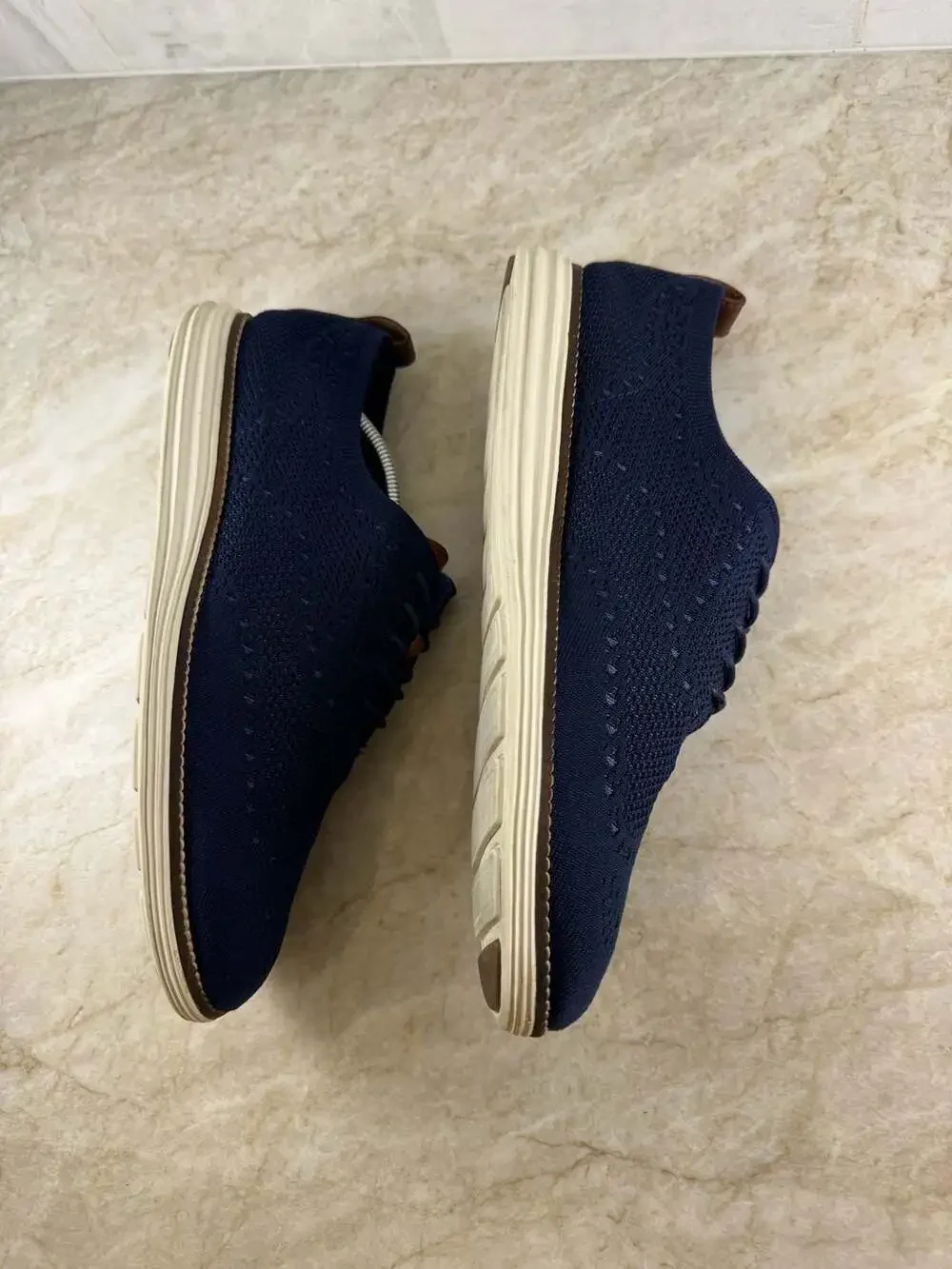 Cole Haan OriginalGrand Stitchlite Wingtip Oxford Navy Knit Shoes Men’s 10M